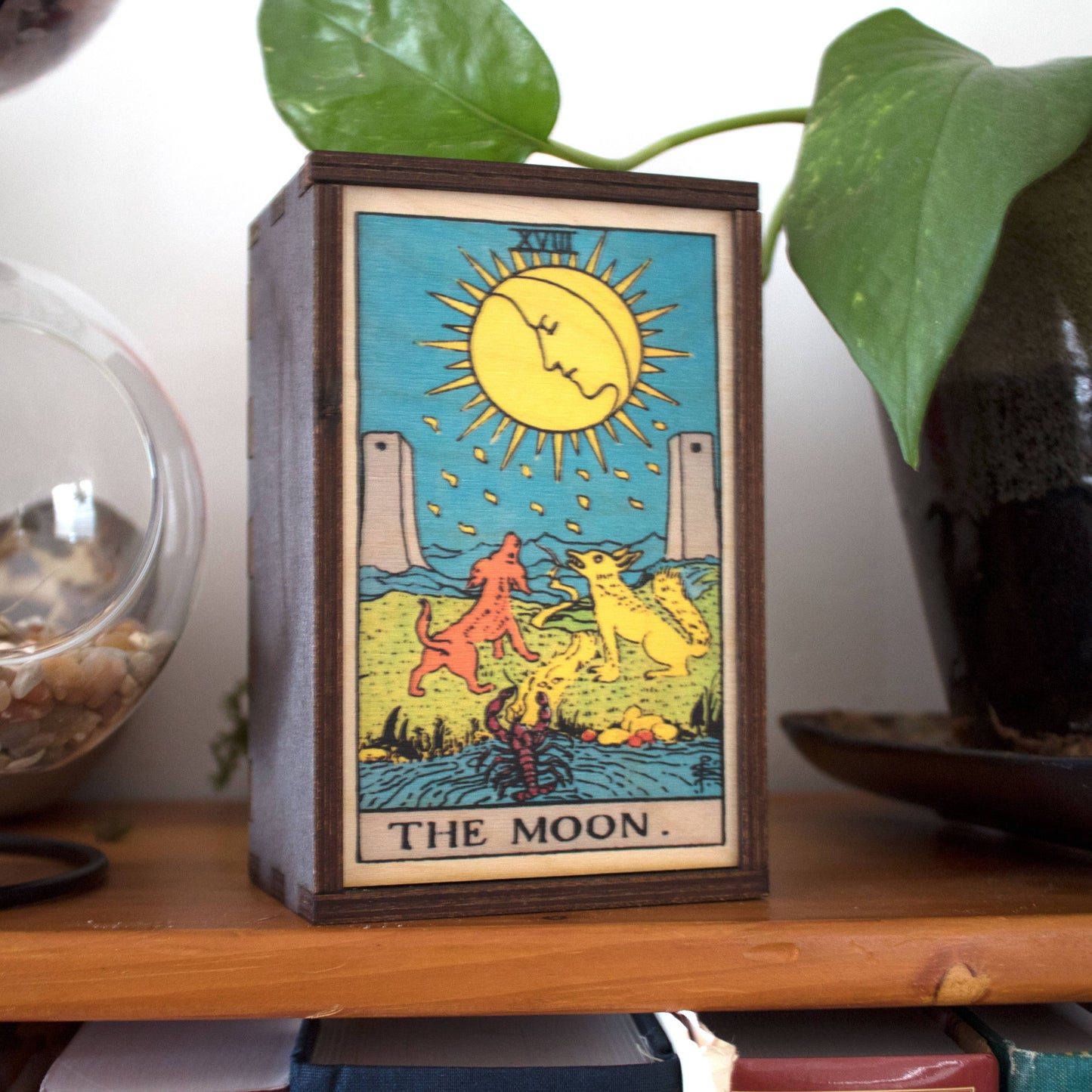 Tarot - 18 - The Moon Full Color Stash Box