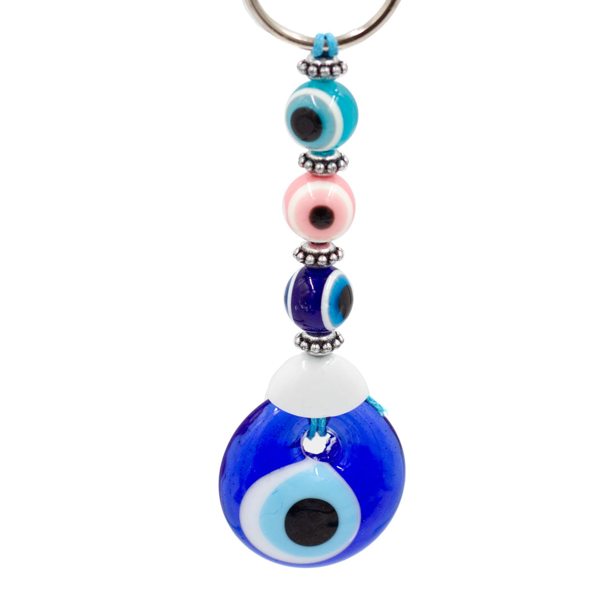 Multi Beaded Evil Eye Keychain