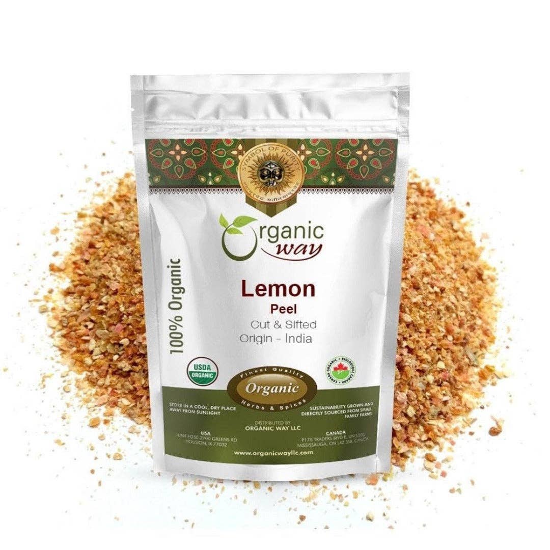 Dried Lemon Peel Cut & Sifted (Citrus limon) - Kosher Certified | Vegan, Non GMO & Gluten Free | USDA Certified | Origin - India