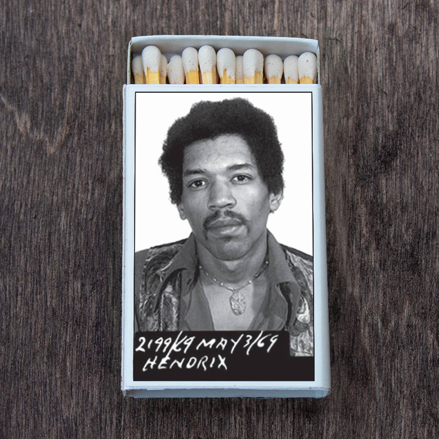 Jimi Hendrix Mugshot Matchbox • Matches • Candle Acc