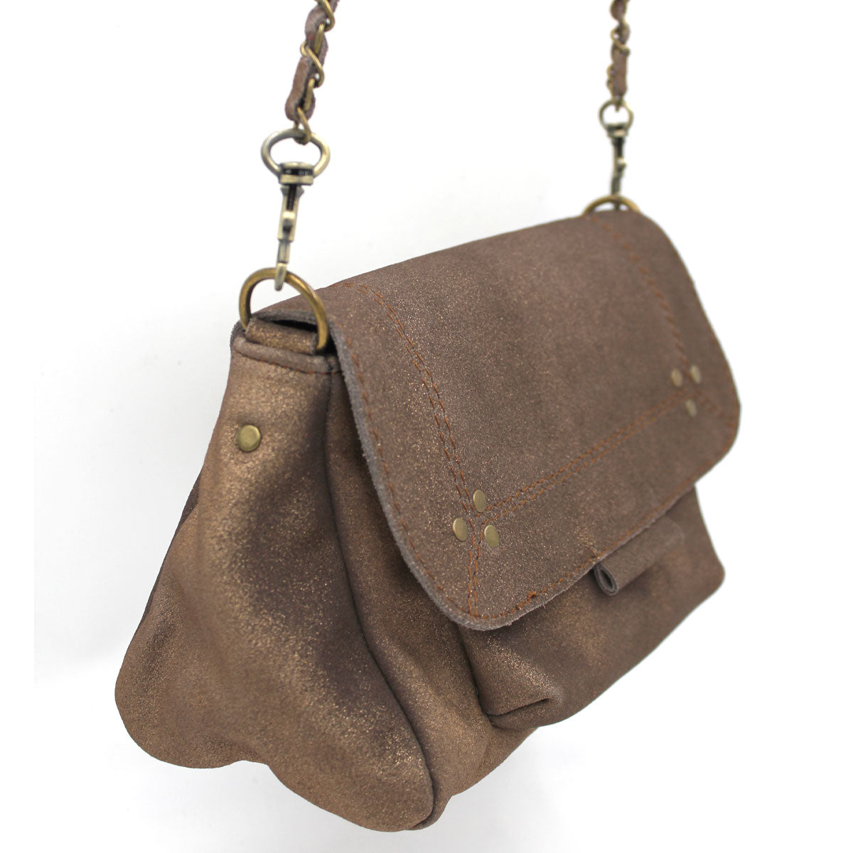 Chain Strap Suede Shoulder Bag | Moroccan Leathers