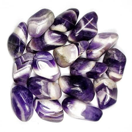 Chevron Amethyst Tumbled Stones