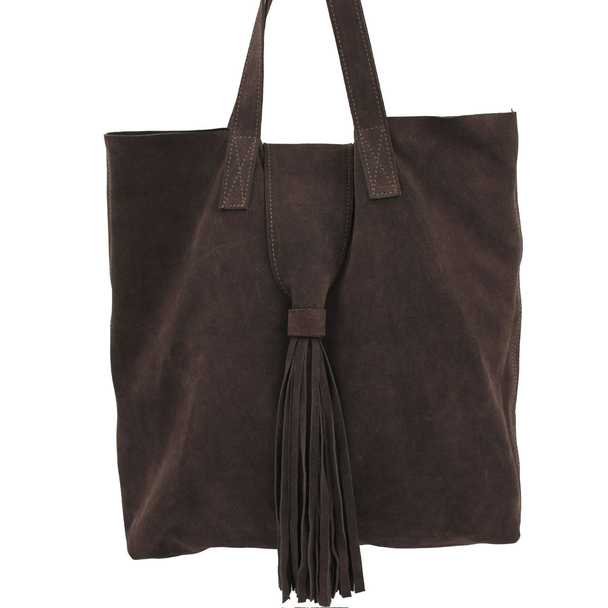 Drop Over Tassel Suede Tote | Moroccan Leathers