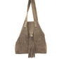 Drop Over Tassel Suede Tote | Moroccan Leathers