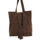 Drop Over Tassel Suede Tote | Moroccan Leathers