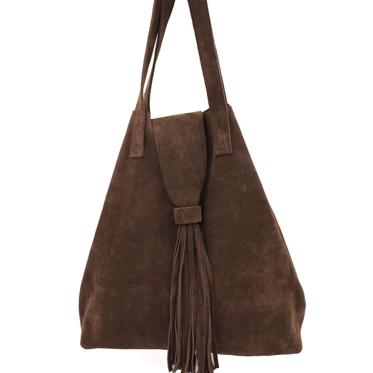 Drop Over Tassel Suede Tote | Moroccan Leathers