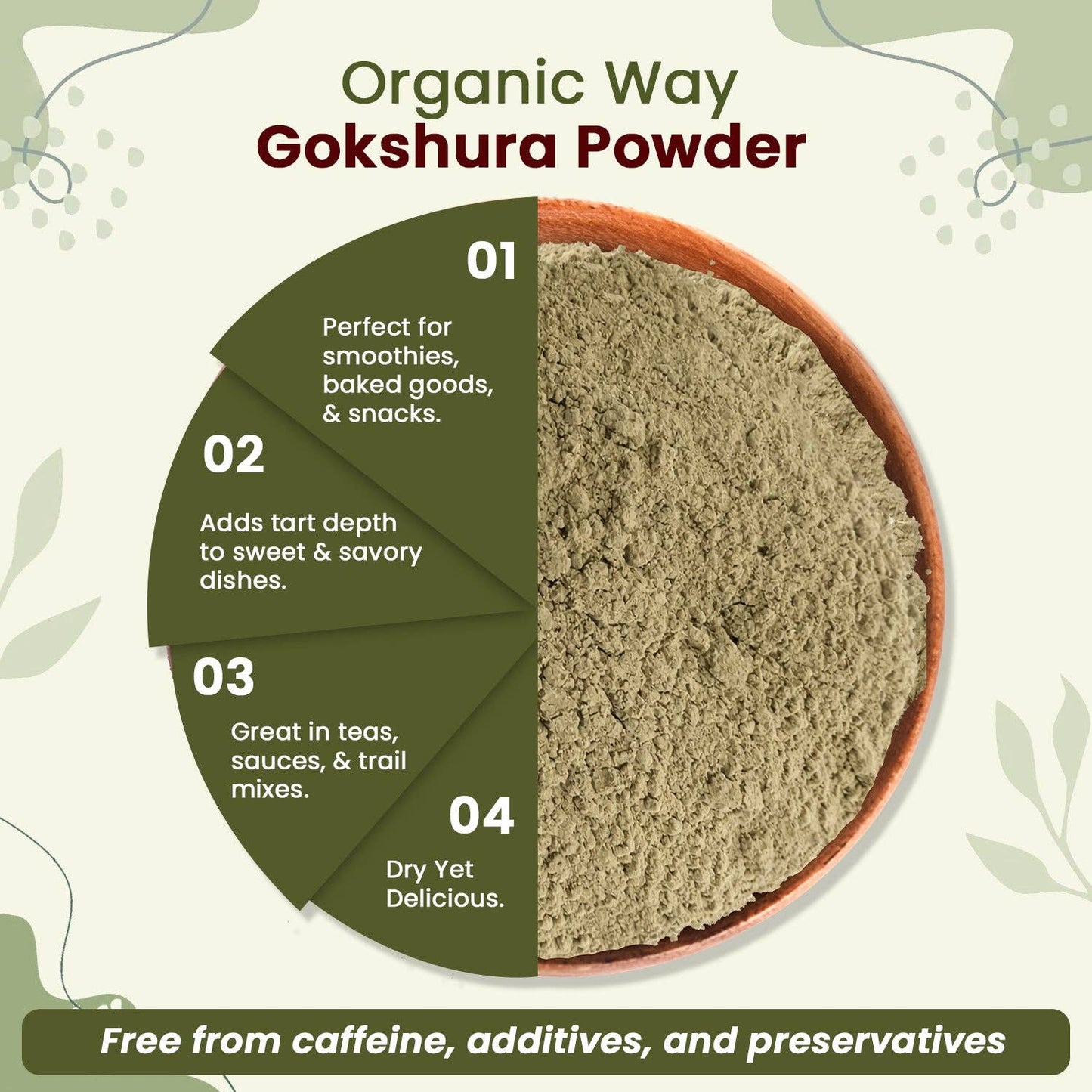 Organic Gokshura Powder - USDA Certified | Origin - India