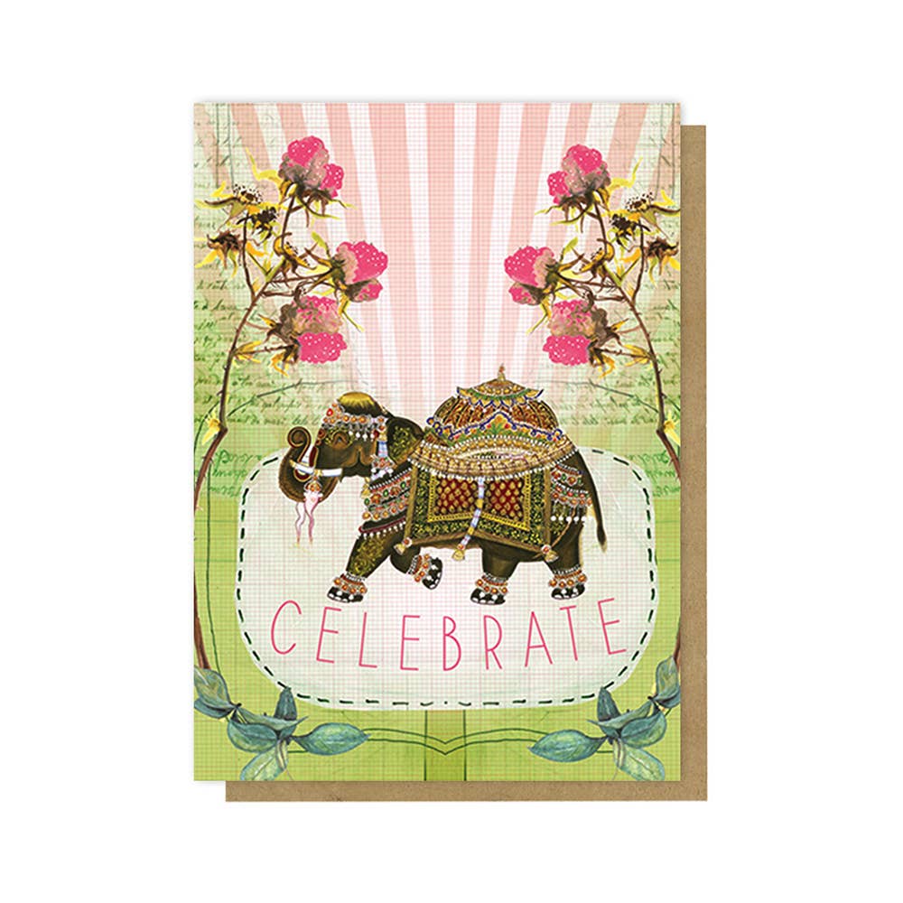 Greeting Card - Fancy Elephant Celebrate