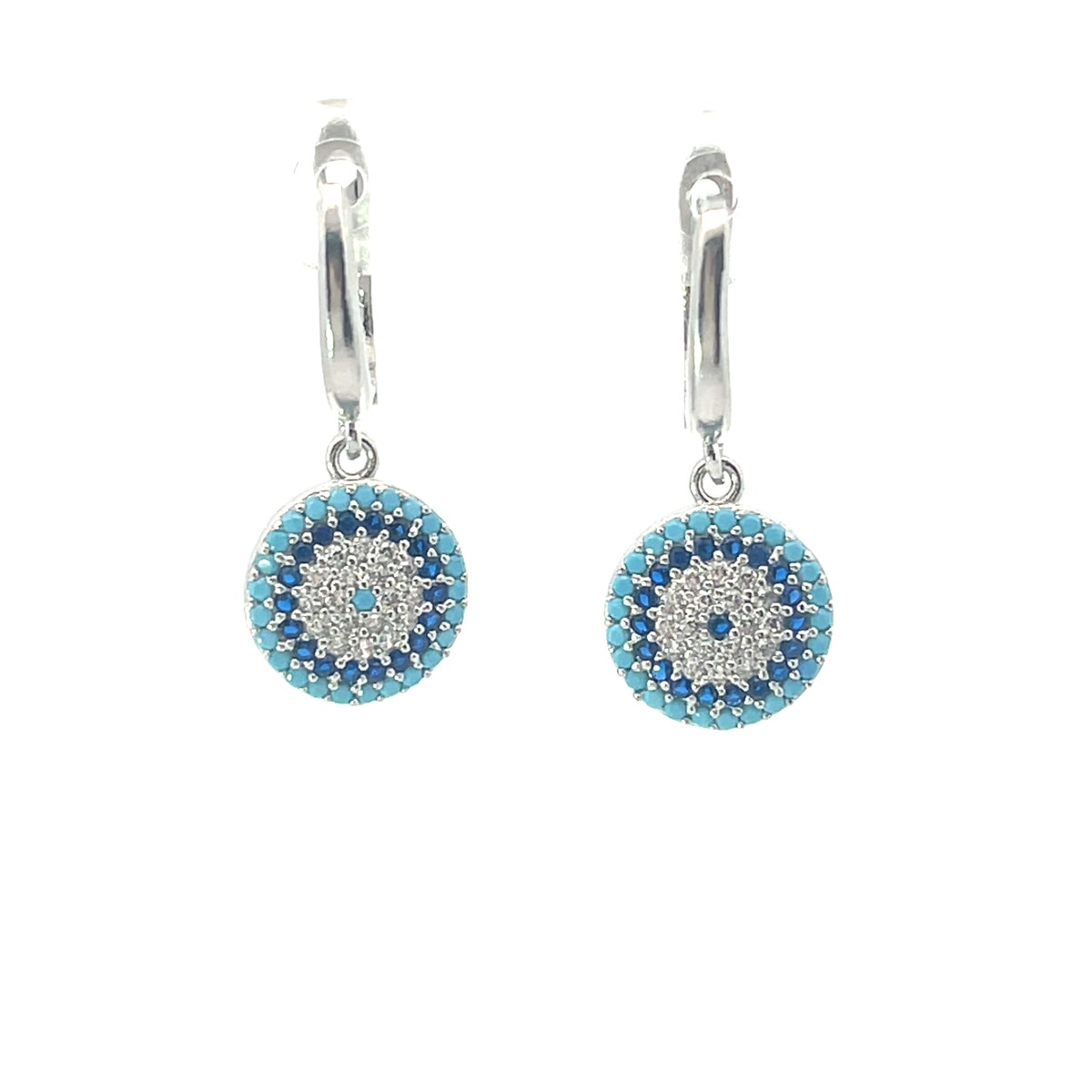 Pavé Evil Eye Huggie Earrings & Matching Pendants