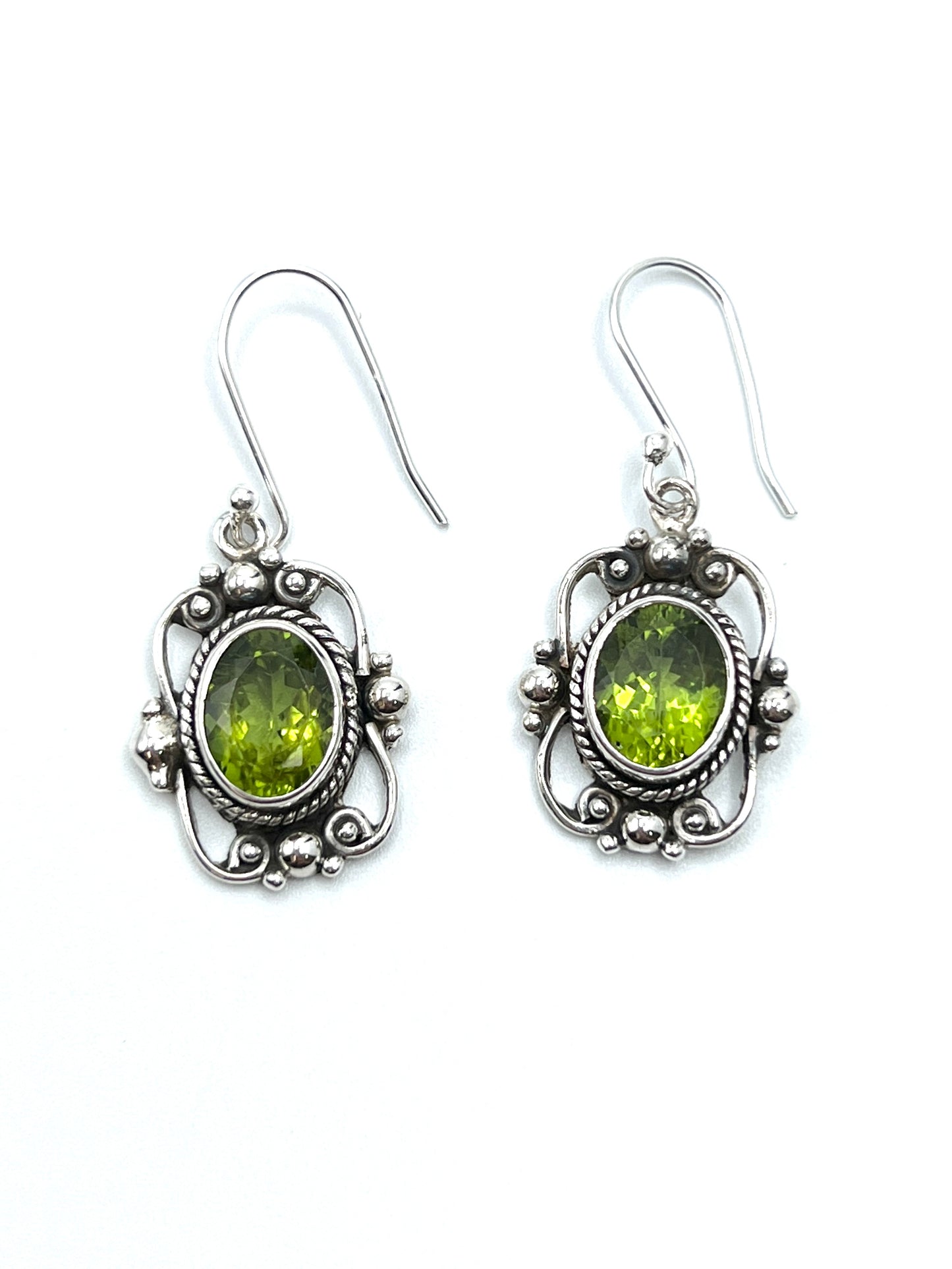 Sterling Silver Victorian Mirror Gemstone Earrings