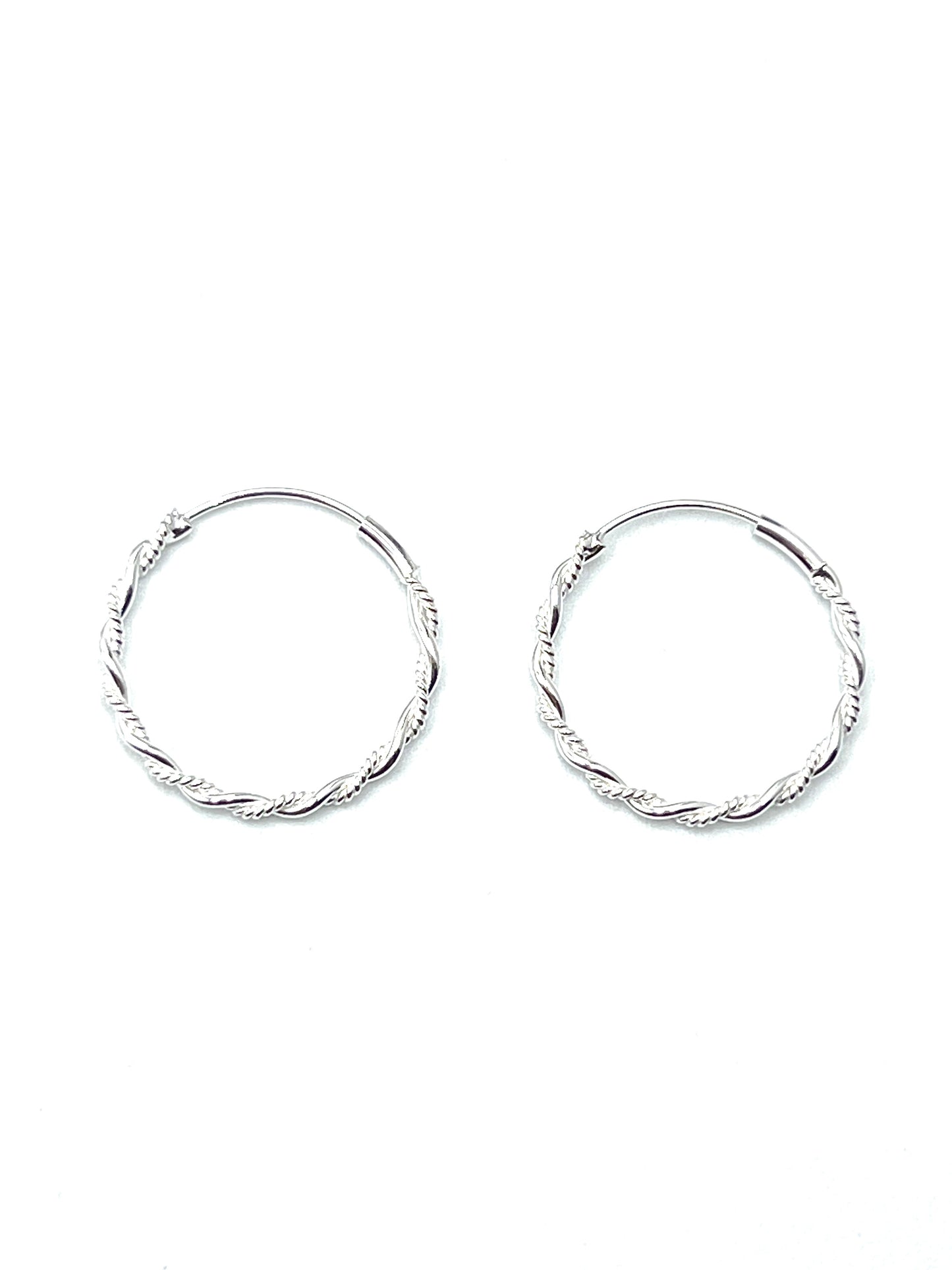 Sterling Silver Twist Hoop Earrings