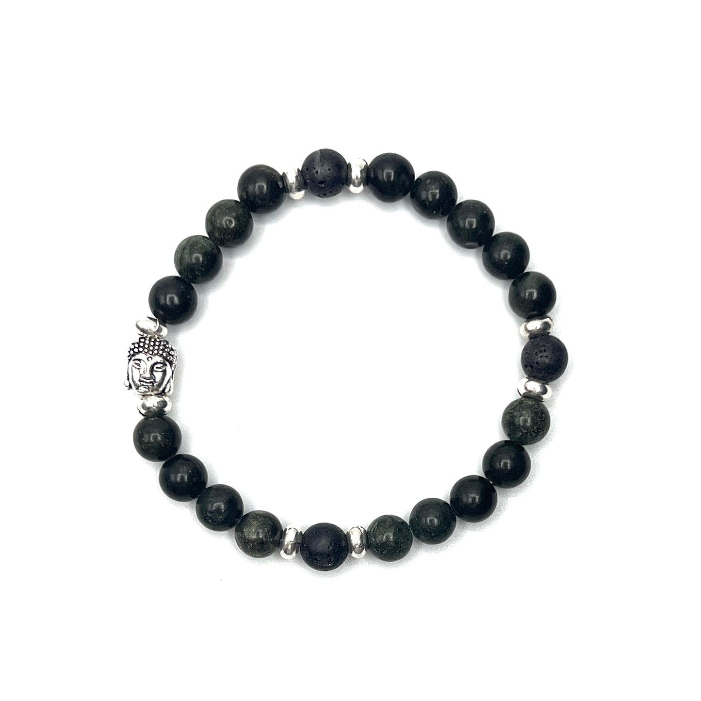 Large Buddha Head Stretchy Stone Bracelets