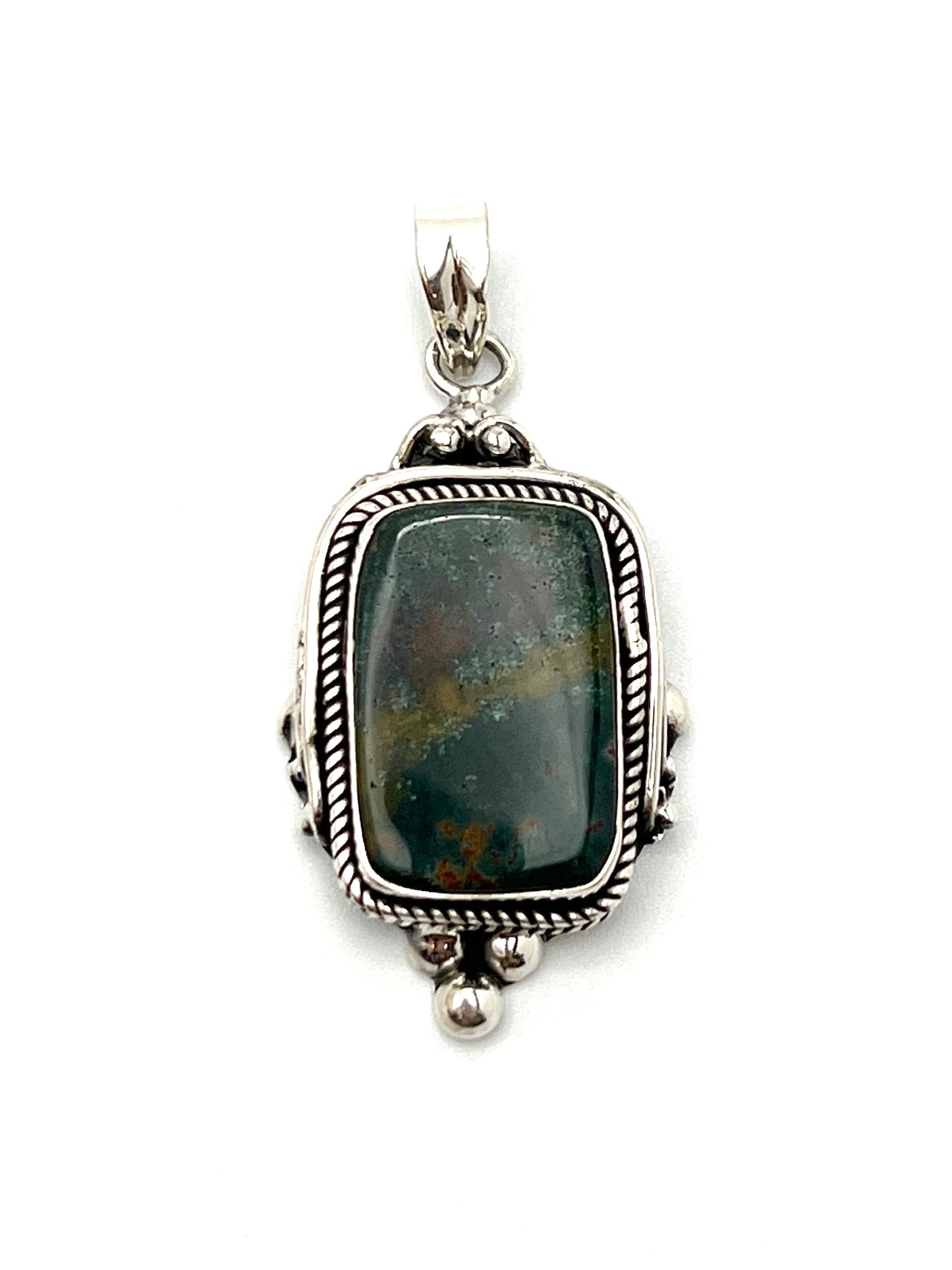 Bali Ball Point Bloodstone Pendants