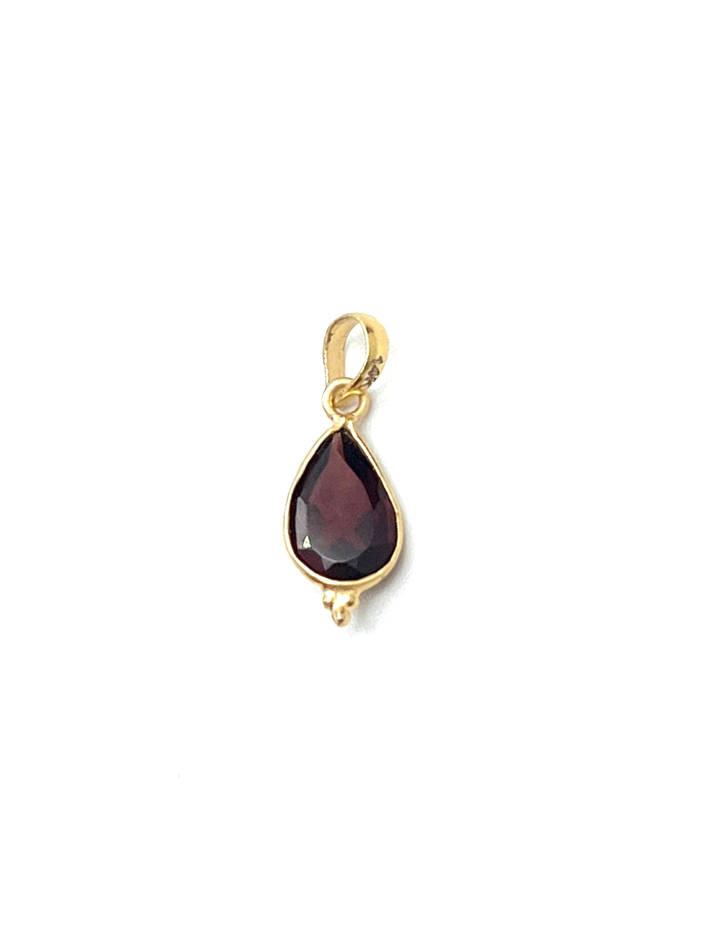 Gold Beaded Garnet Pendants
