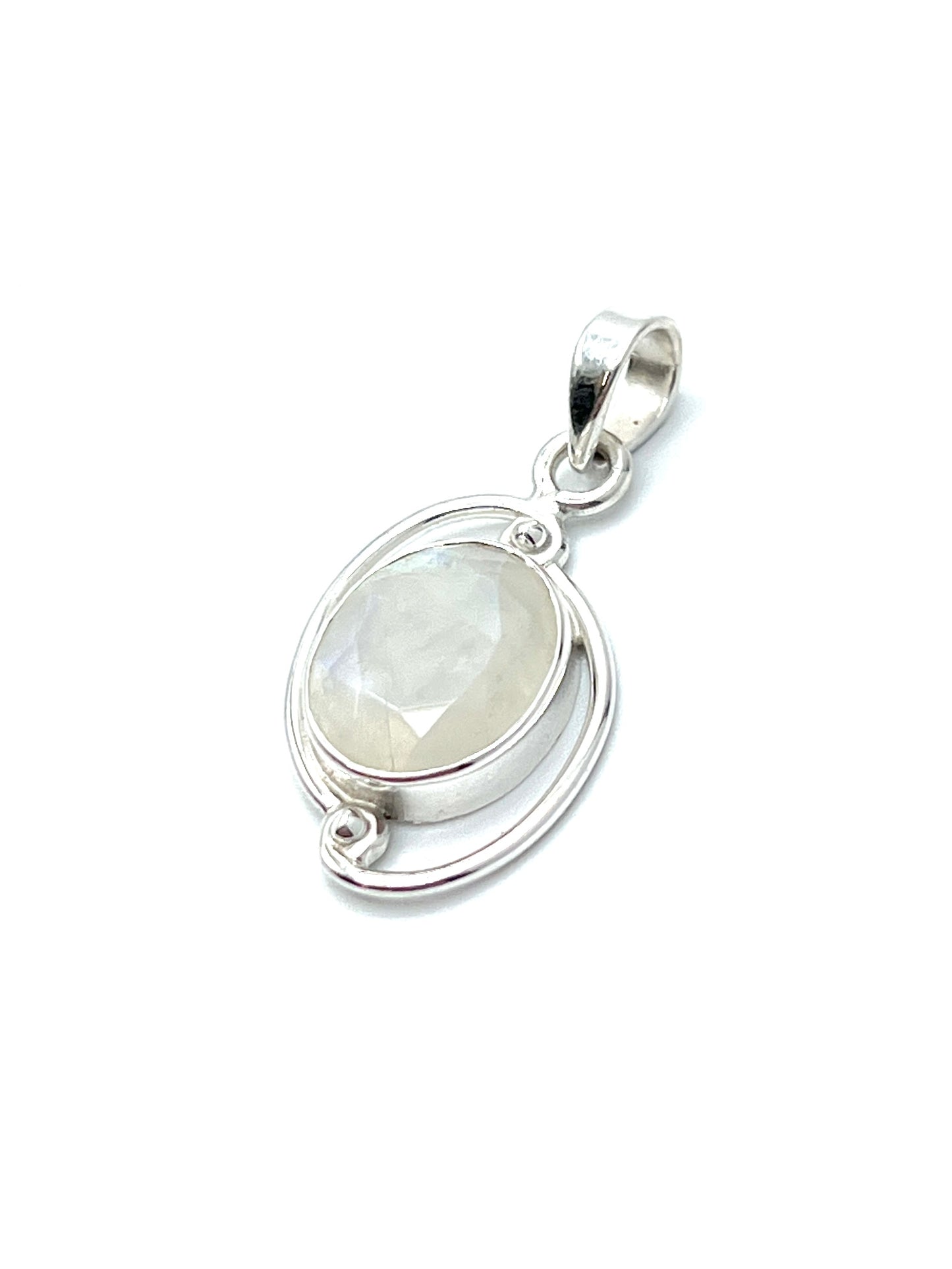 Silver Double Wire Gemstone Pendants