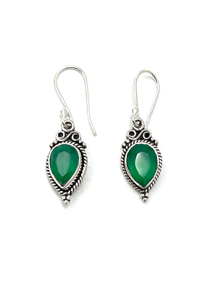 Bali Teardrop Gemstone Earrings