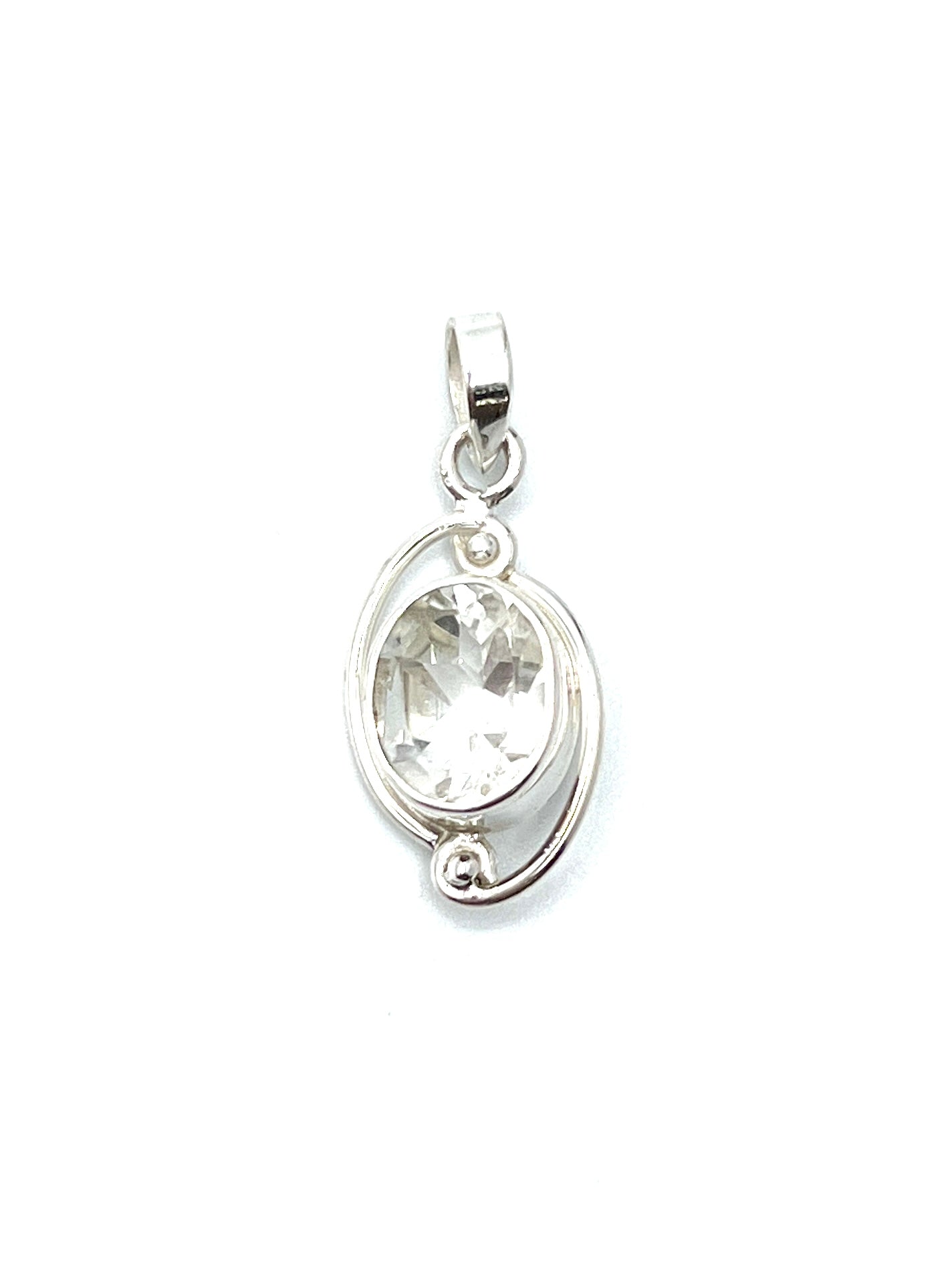 Silver Double Wire Gemstone Pendants