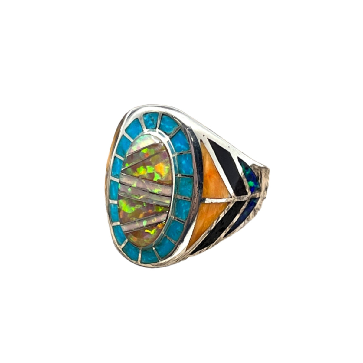 Gemstone Paintings by David Freeland Jr. | Zuni Mosaic Rings