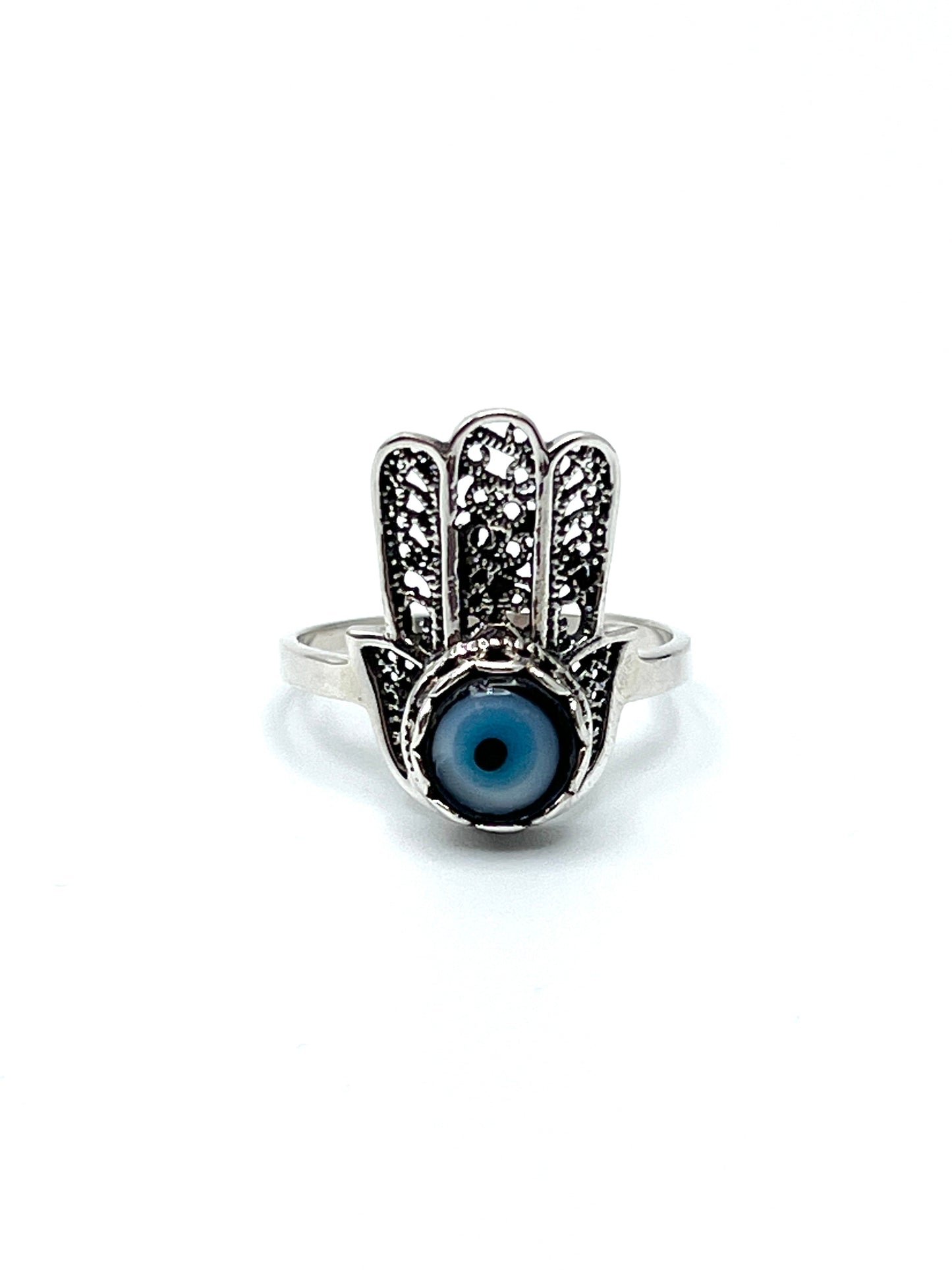 Hamsa Evil Eye Ring