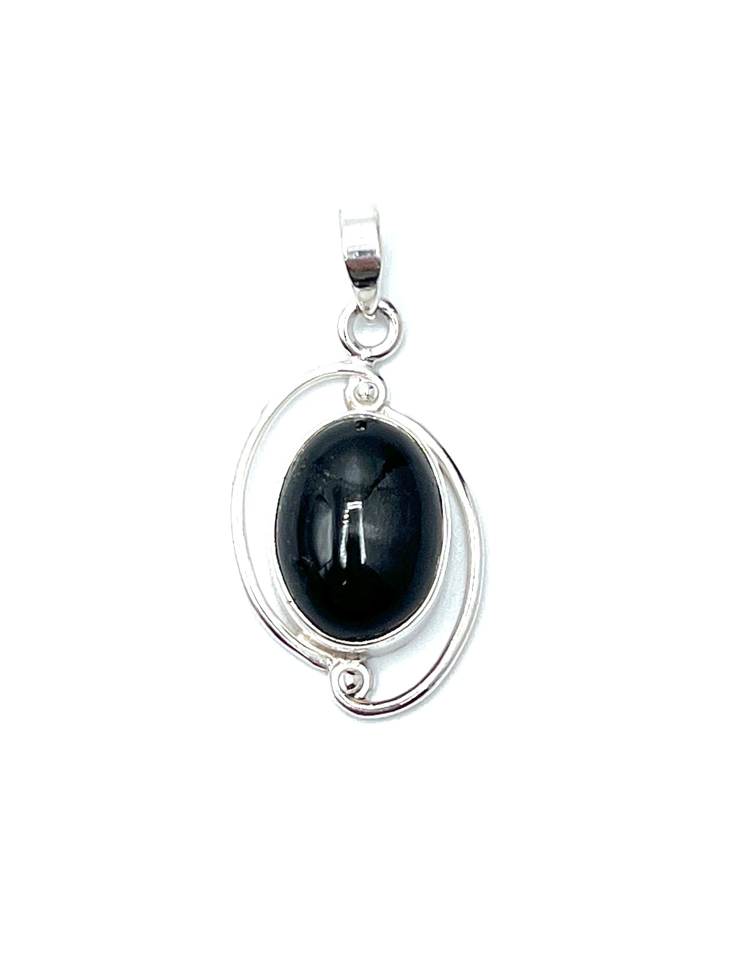 Silver Double Wire Gemstone Pendants