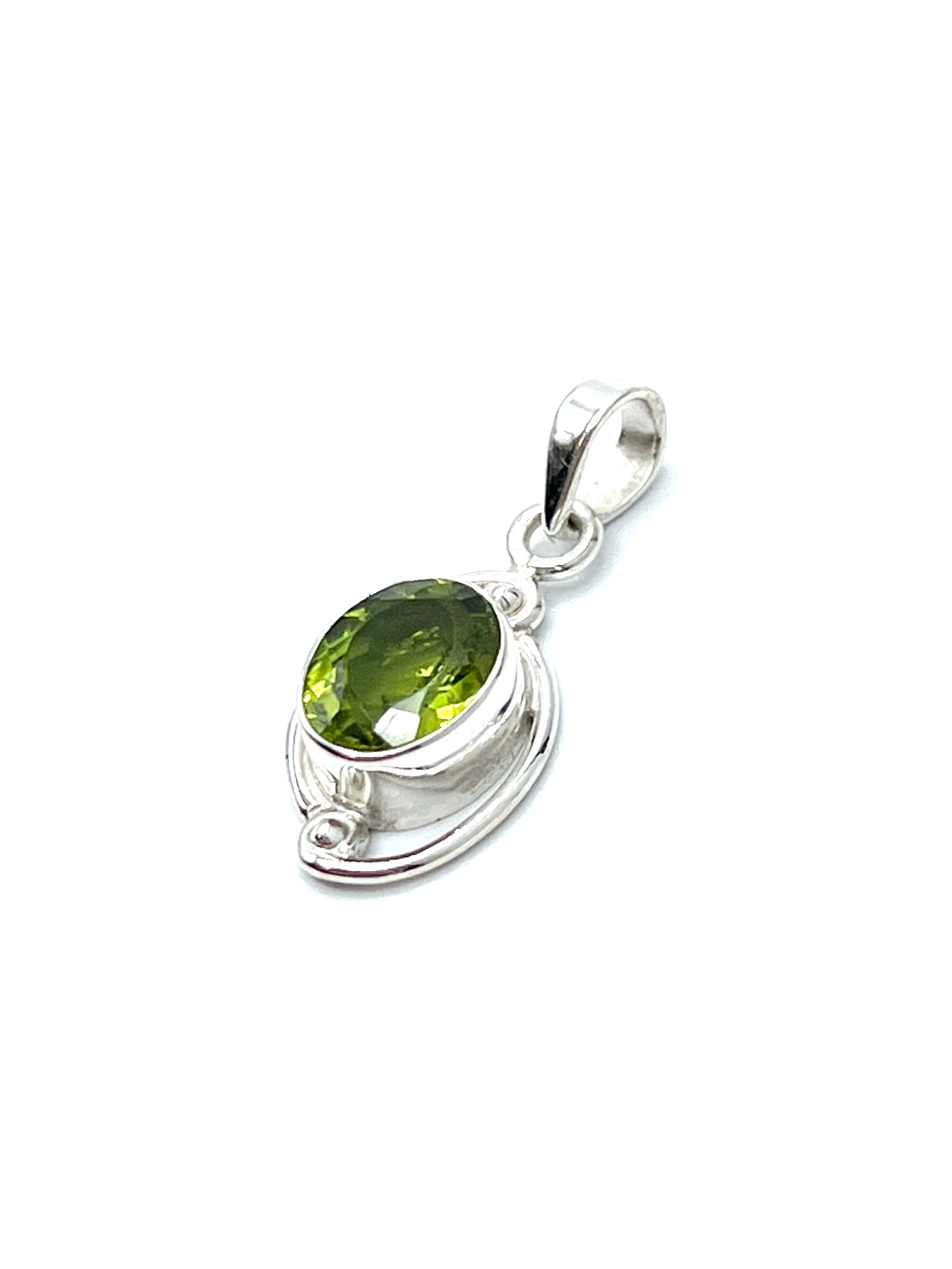 Silver Double Wire Gemstone Pendants