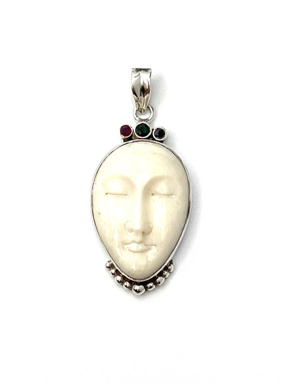 Oval Face Bone Face Pendants