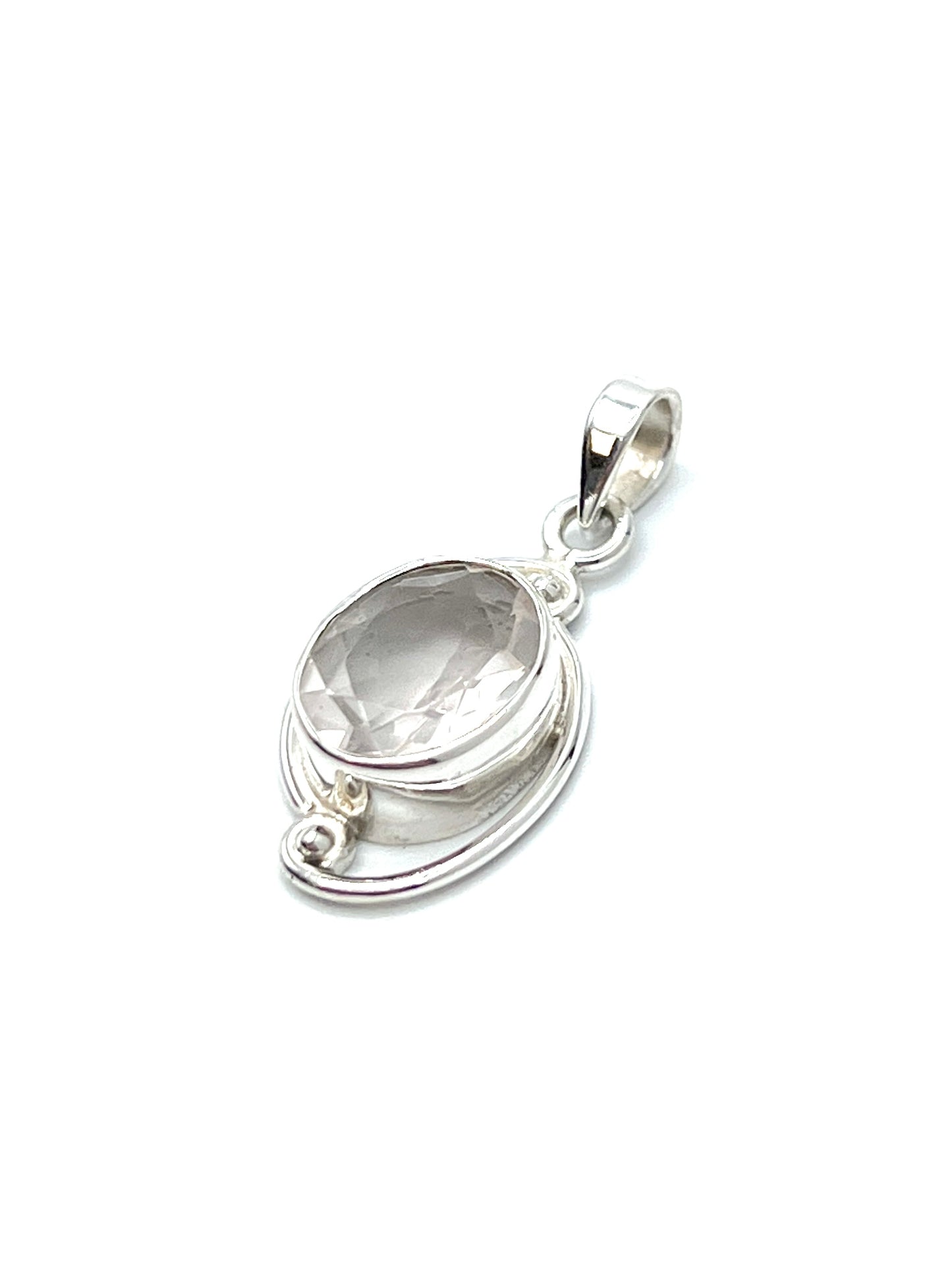 Silver Double Wire Gemstone Pendants