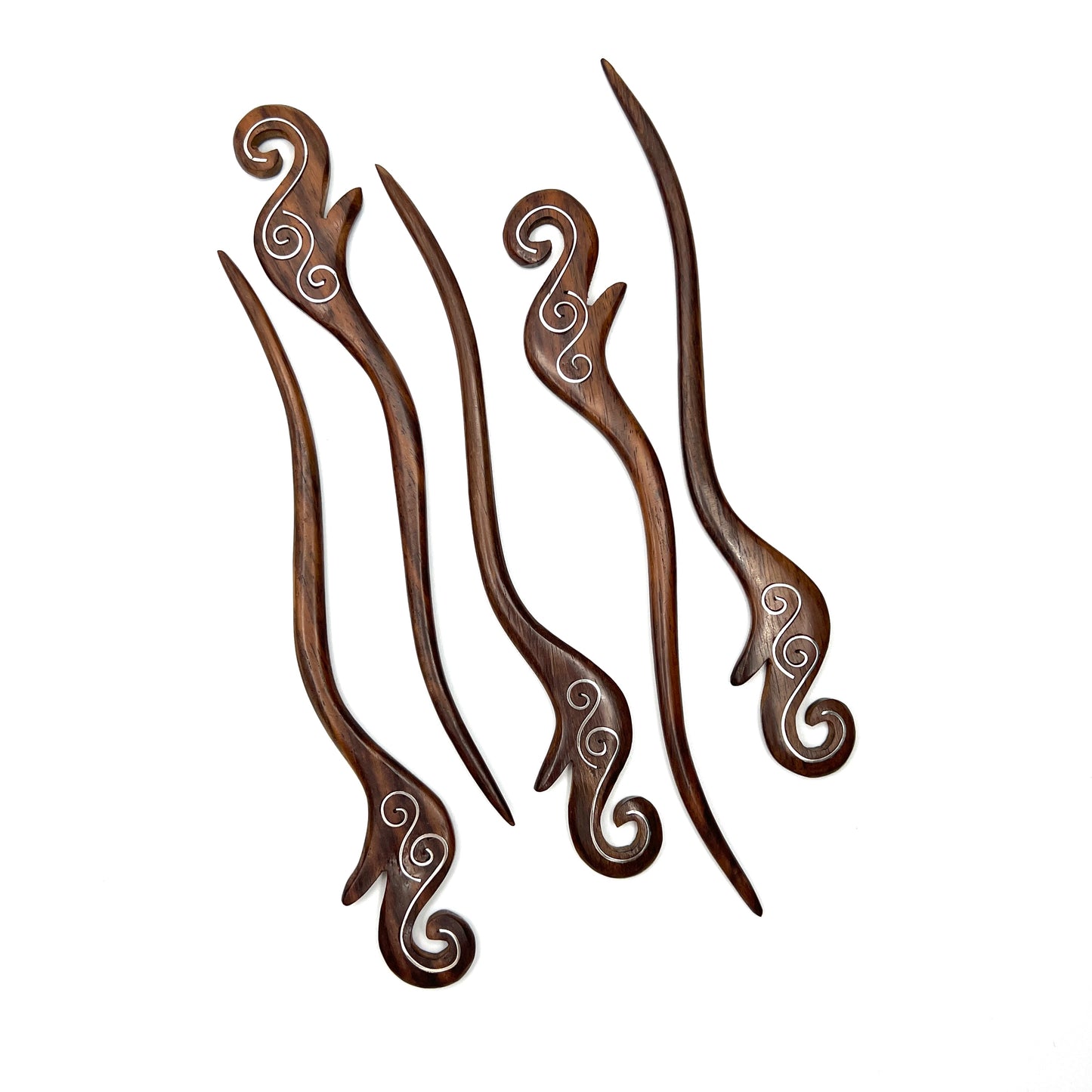 Swirl Sono Wood Hair Sticks