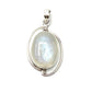 Silver Double Wire Moonstone Pendants