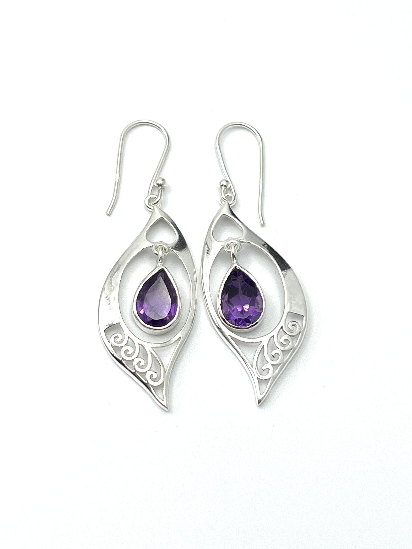 Swirl Dangle Gemstone Earrings