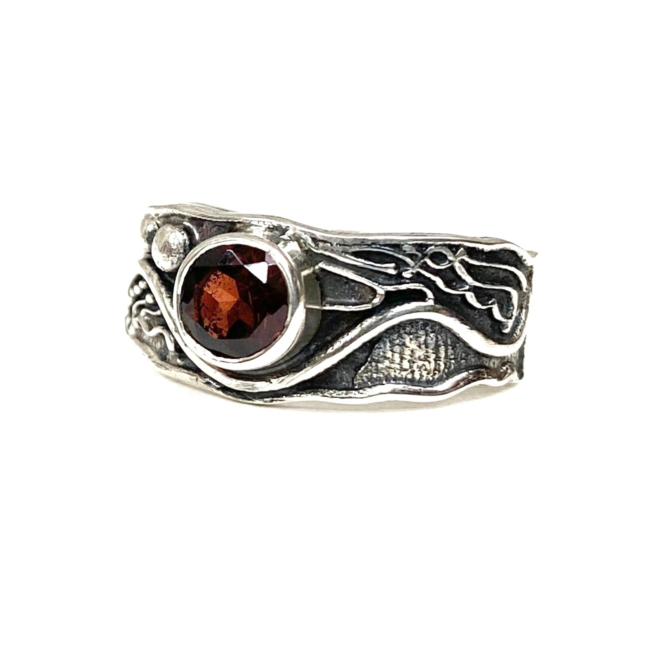 Sterling Silver Abstract Ring - Available in 6 stones