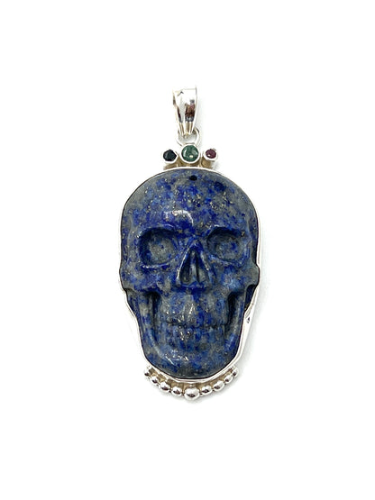 Lapis Lazuli Skull Pendant