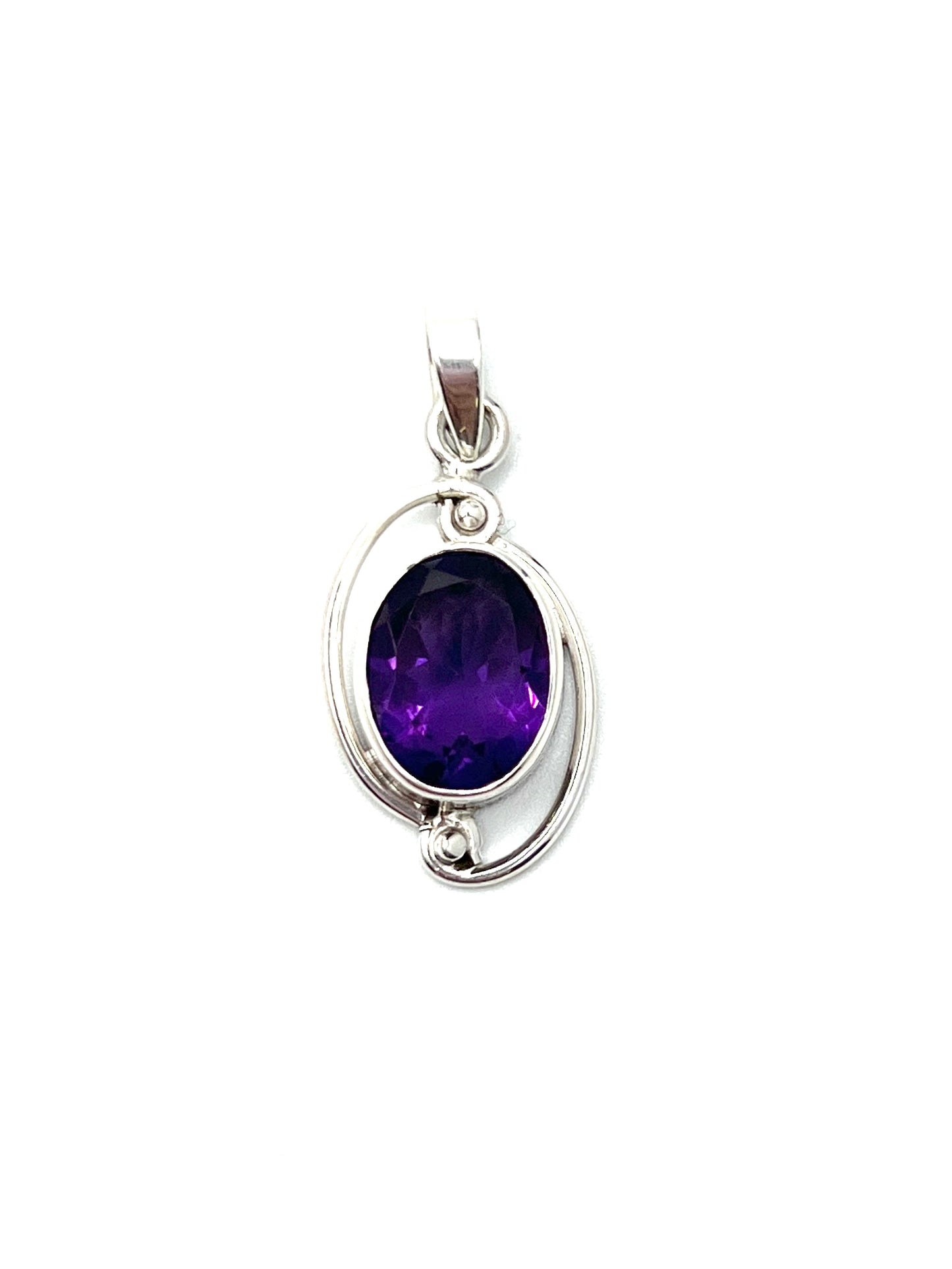 Silver Double Wire Gemstone Pendants