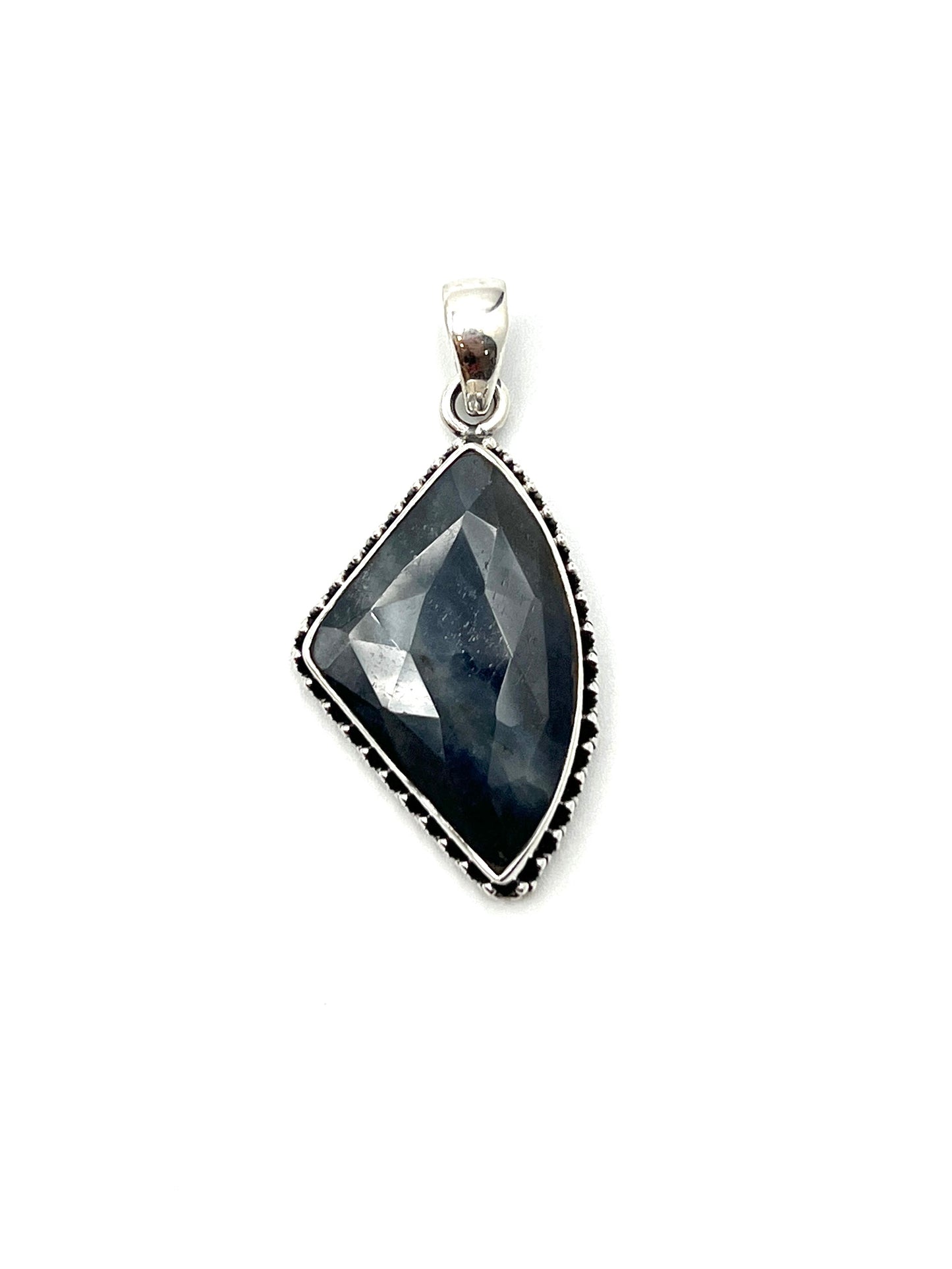 Faceted Sapphire Beaded Pendants