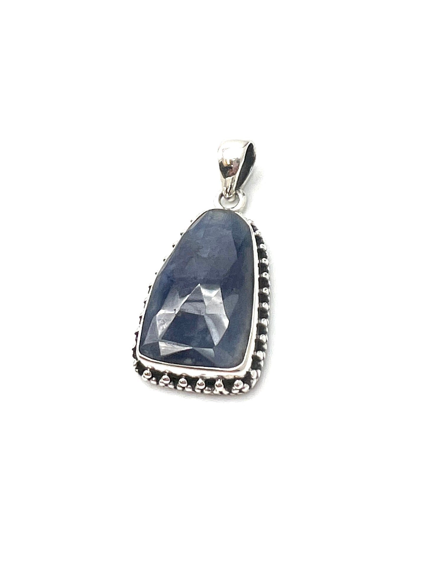Faceted Sapphire Beaded Pendants