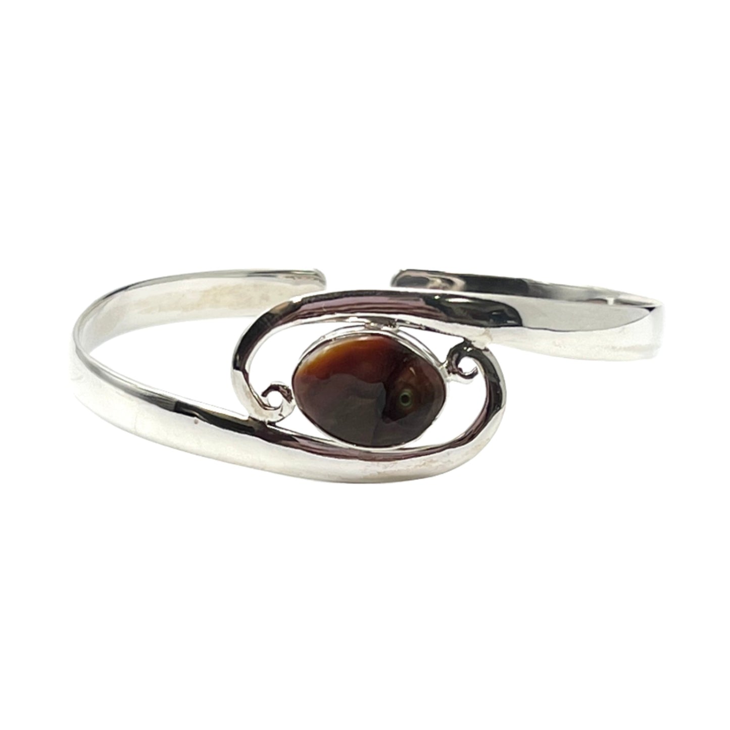 Sterling Silver Mexican Fire Agate Cuff Bracelet