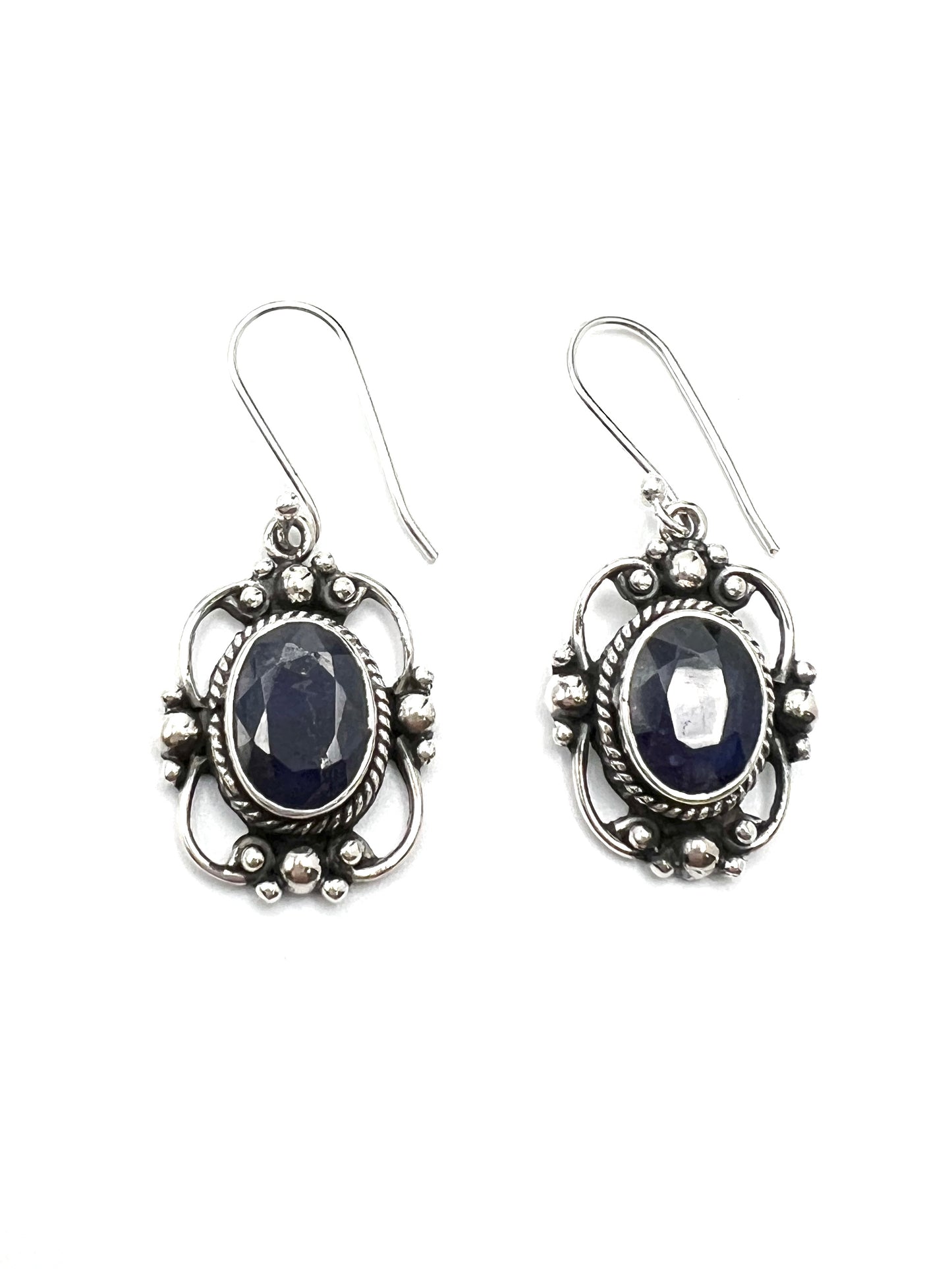 Sterling Silver Victorian Mirror Gemstone Earrings