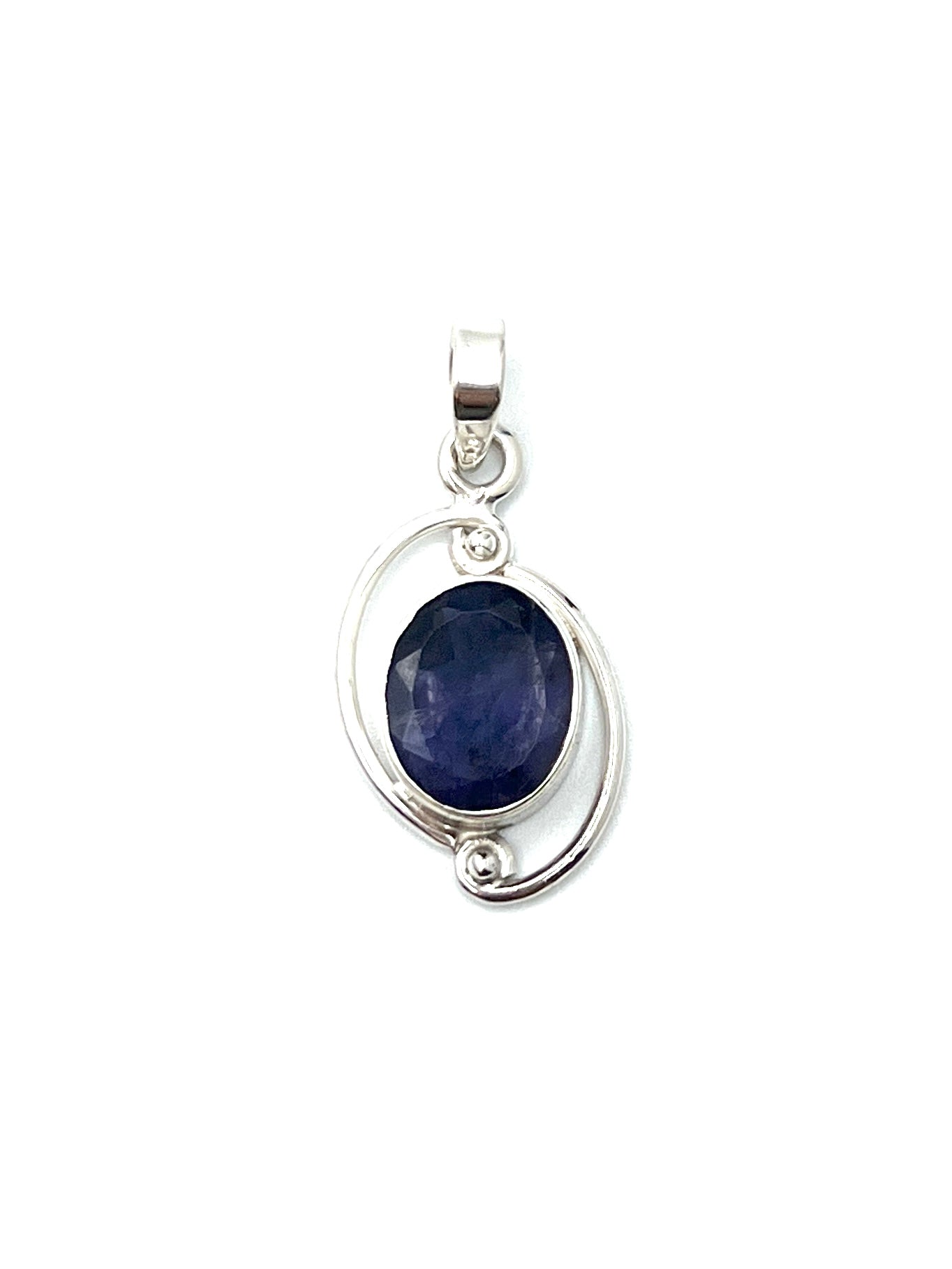 Silver Double Wire Gemstone Pendants