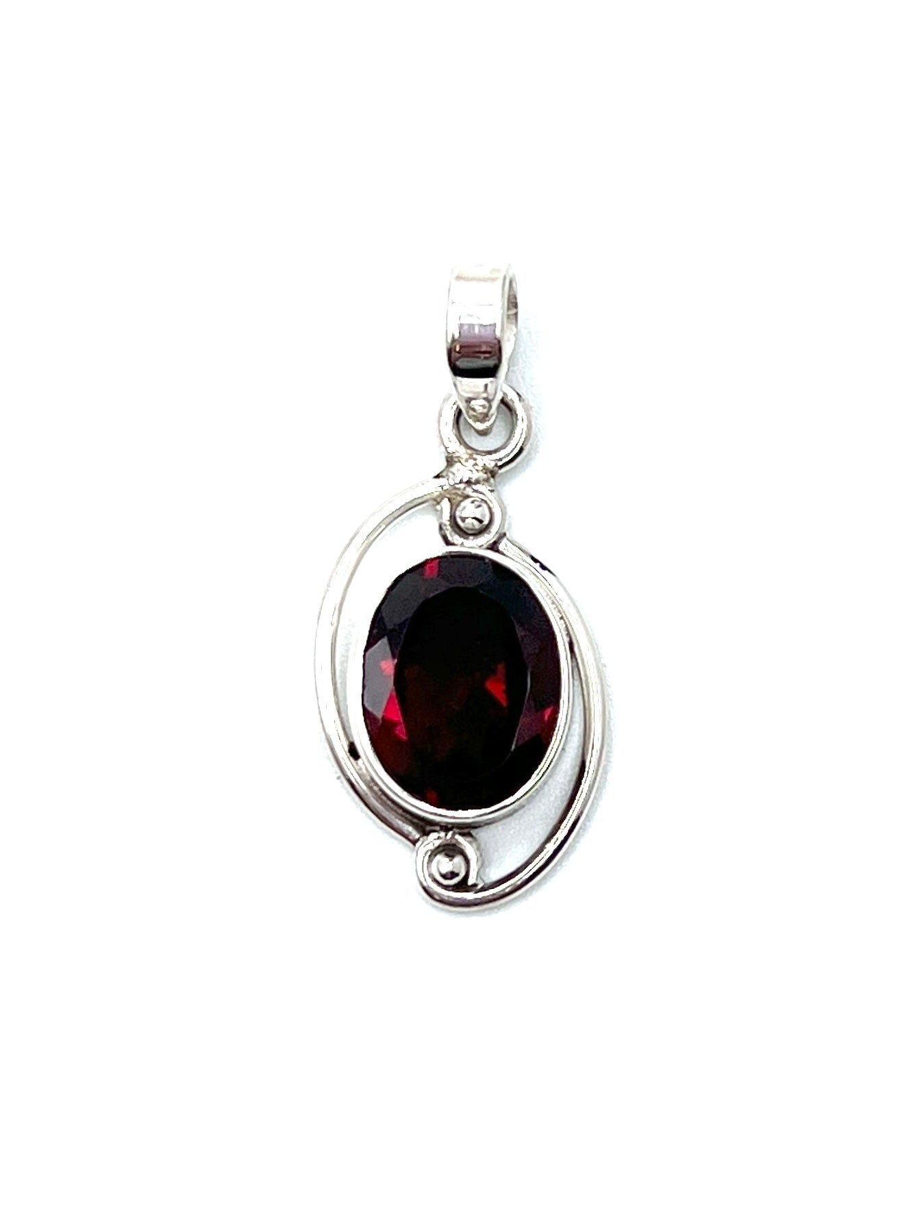 Silver Double Wire Gemstone Pendants