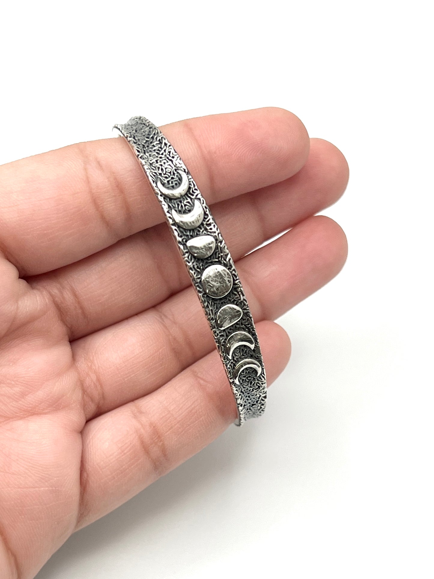 Oxidized Silver Moon Phases Cuff