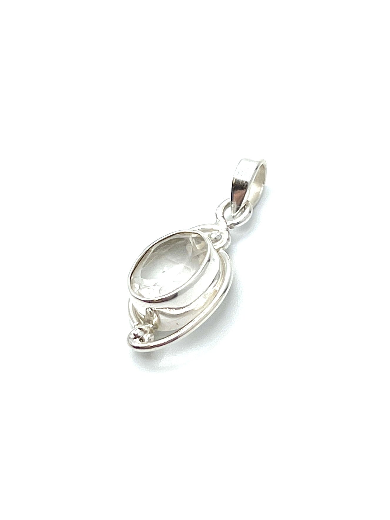 Silver Double Wire Gemstone Pendants