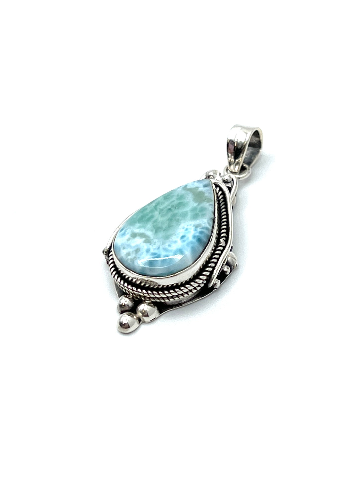 Bali Ball Point Larimar Pendants