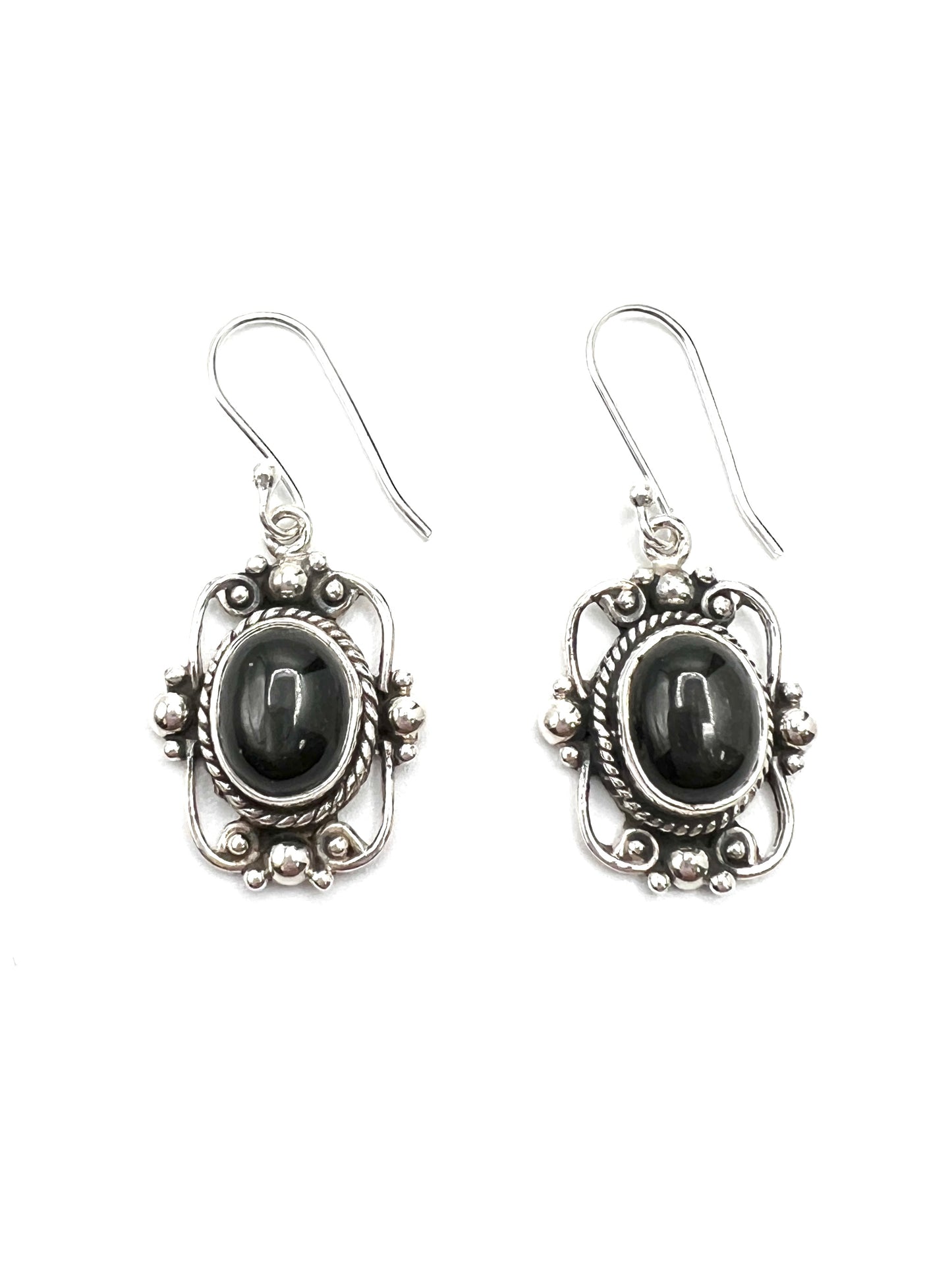 Sterling Silver Victorian Mirror Gemstone Earrings