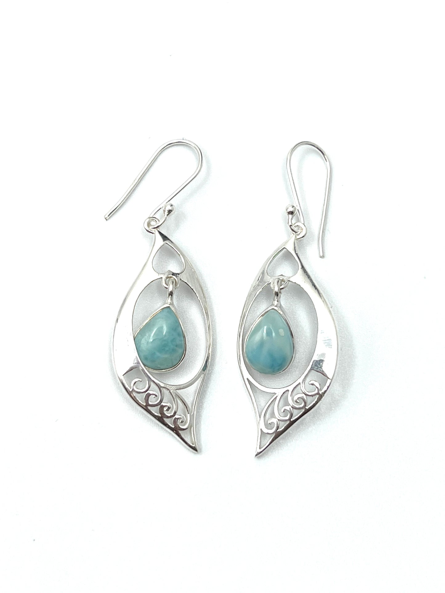 Swirl Dangle Gemstone Earrings