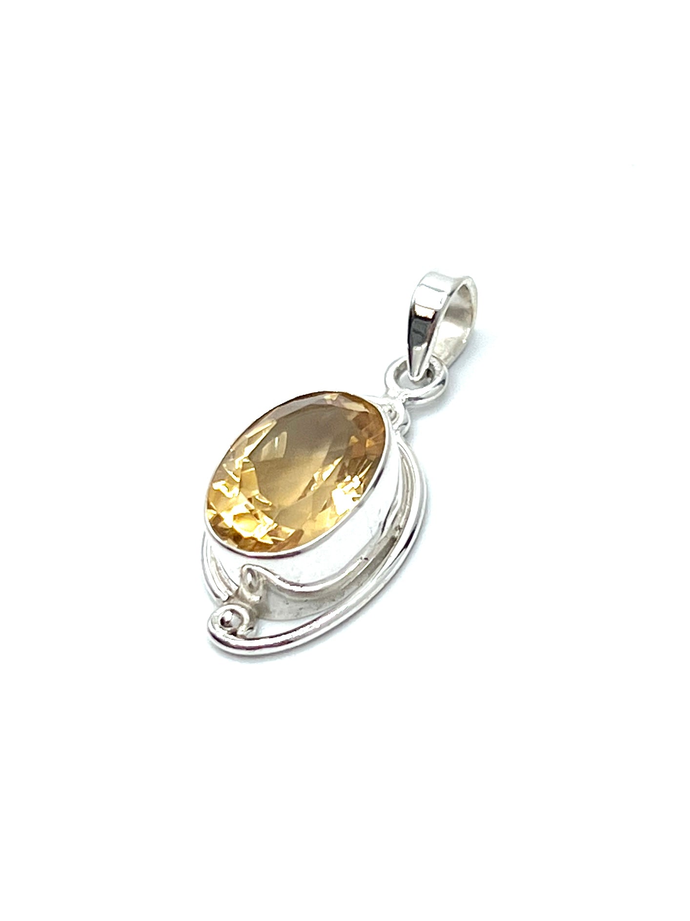 Silver Double Wire Gemstone Pendants