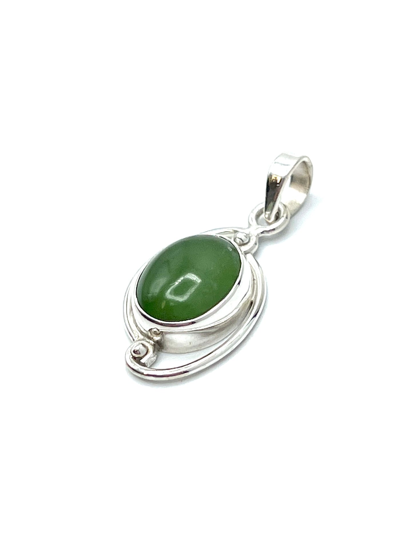 Silver Double Wire Gemstone Pendants