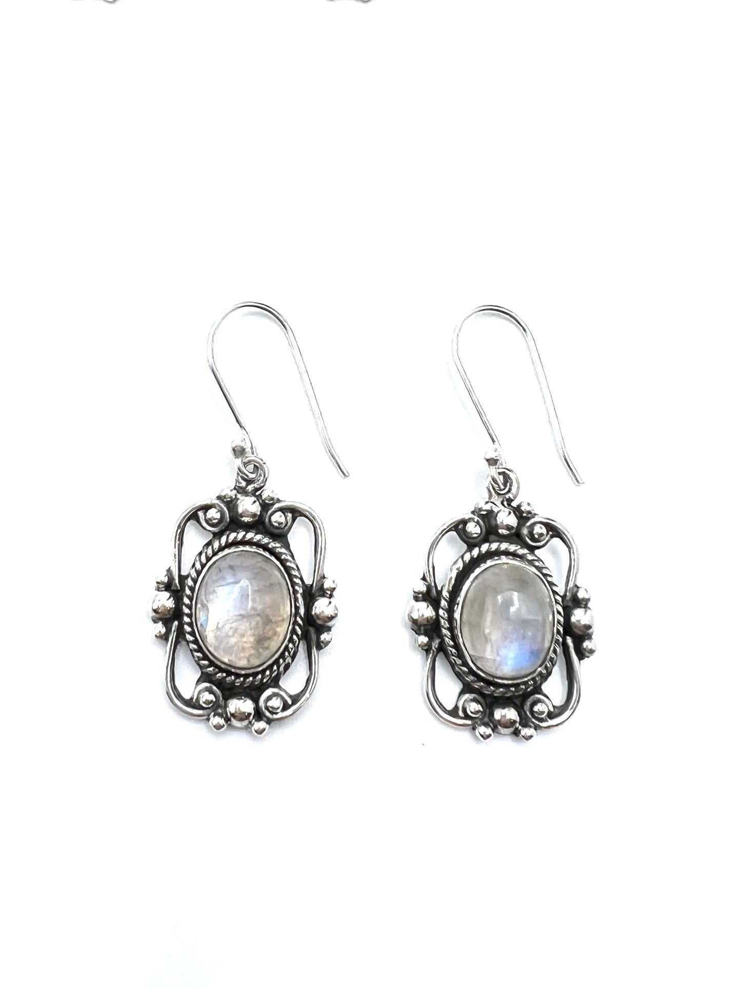 Sterling Silver Victorian Mirror Gemstone Earrings