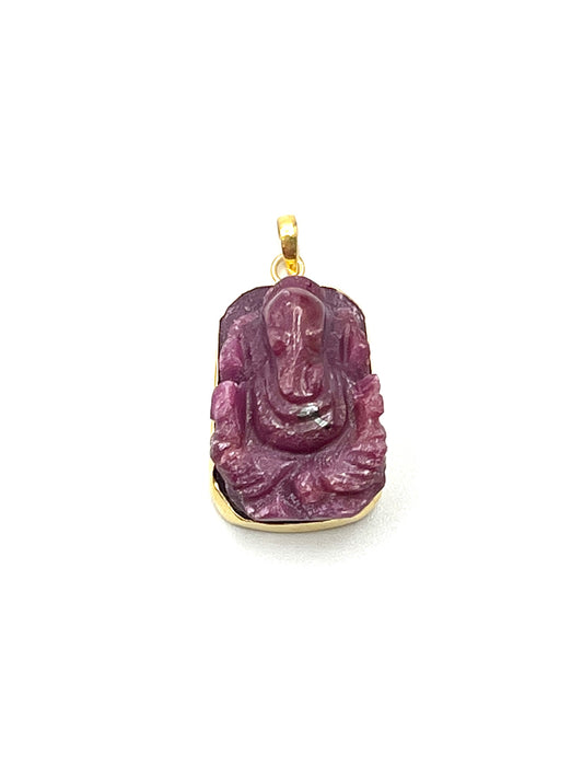 Gold Ruby Ganesh Pendants