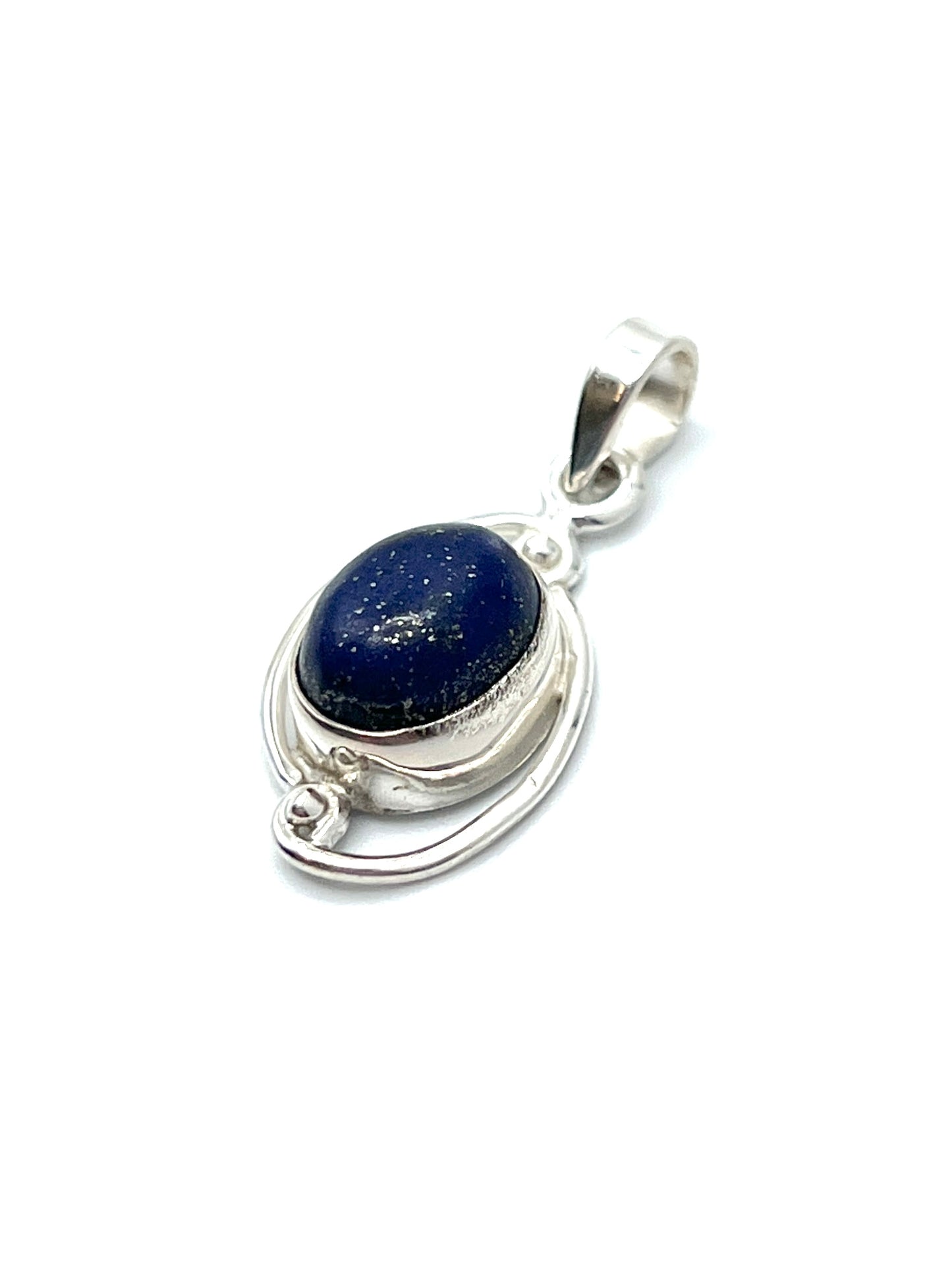 Silver Double Wire Gemstone Pendants