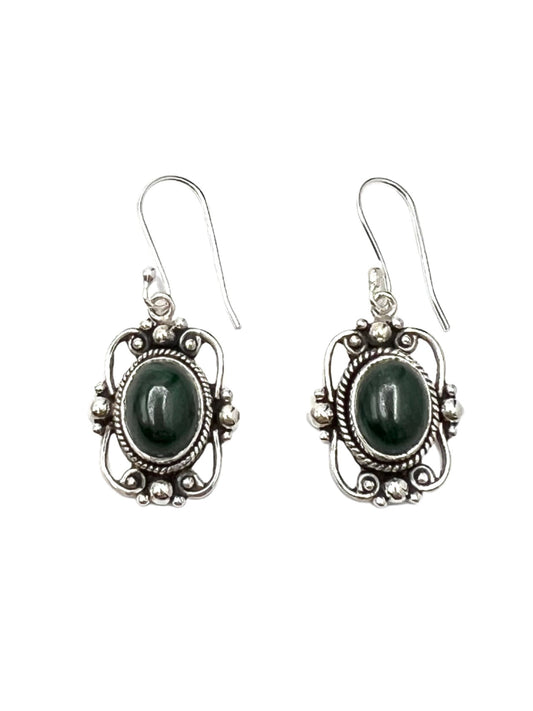 Sterling Silver Victorian Mirror Gemstone Earrings